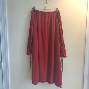 Loft Off The Shoulder Red Dress w/ Ties on the Arm